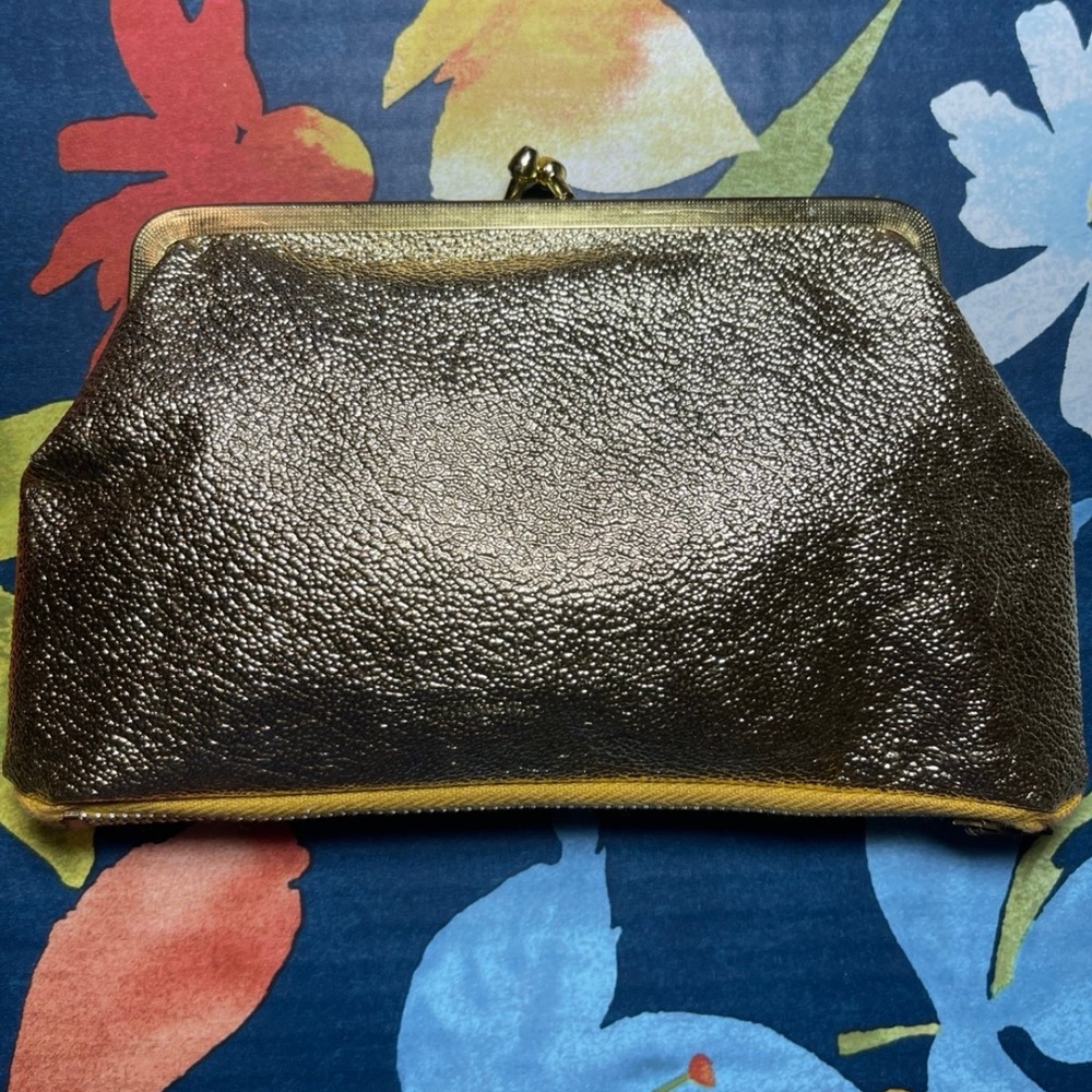 Vintage St. Thomas gold lame fabric clutch